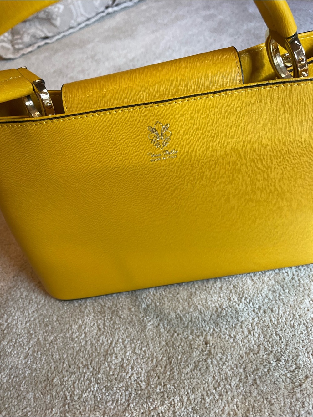 Yellow Structured Top-Handle Women’s Bag